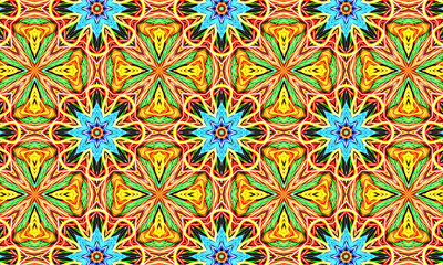 Fototapeta na wymiar Red kaleidoscope sequence patterns. 4k Abstract multicolored motion graphics background. Or for yoga, clubs, shows, mandala, fractal animation. Beautiful bright ornament. Seamless loop.