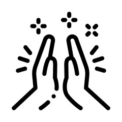 Hand Clapping Icon Vector. Outline Hand Clapping Sign. Isolated Contour Symbol Illustration