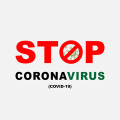 Corona Virus, Covit 19, 2019-nCOV, Stop sign and Green Icon isolated on white background.