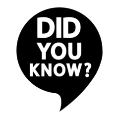 vector illustration bubble banner did you know.