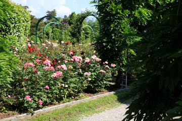 Stresa (VCO), Italy - June 02, 2018: Villa Pallavicino garden, Stresa, Verbano-Cusio-Ossola, Piedmont, Italy.