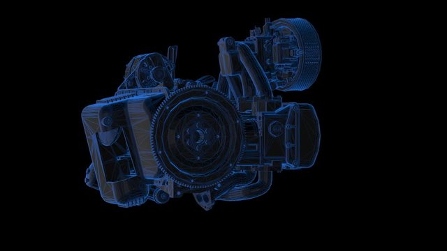 Wireframe Car Engine
