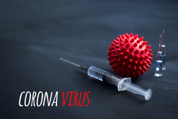 A vaccine for the coronavirus from Wuhan. Concept of the dangerous covid-19 virus