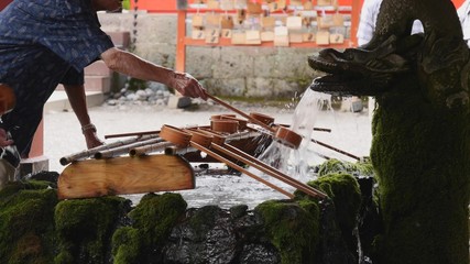 Temizuya is a Shinto water ablution pavilion for a ceremonial purification rite known as temizu.