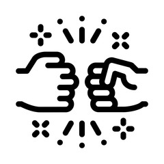 Friend Fist Bump Icon Vector. Outline Friend Fist Bump Sign. Isolated Contour Symbol Illustration