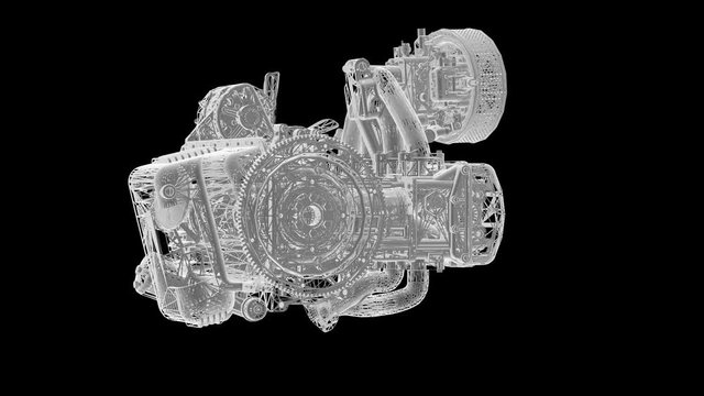 Wireframe Car Engine