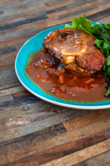 Beef stewed and Carrots potatoes with a wine sauce and herbs