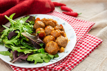 Traditional delicious couscous beef balls