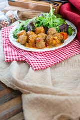 Traditional delicious couscous beef balls
