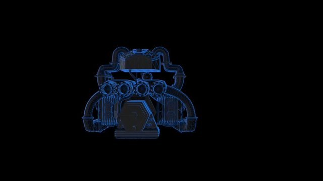 Wireframe Car Engine