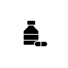 Vector illustration, capsule and bottle icon design