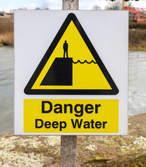 Danger Deep water sign, England