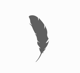 Vintage feather silhouette vector template isolated.