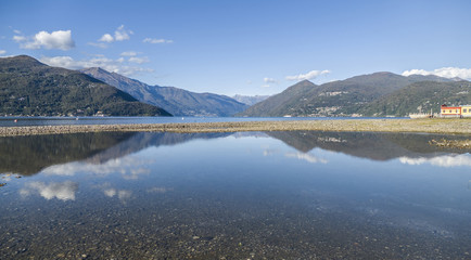 Fototapeta na wymiar Landscape of the Lake Maggiore colorful