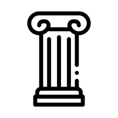 Antique Column Icon Vector. Outline Antique Column Sign. Isolated Contour Symbol Illustration