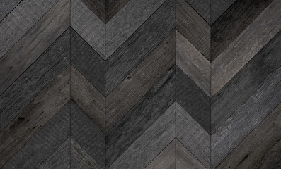 Old dark wooden wall with zigzag pattern. Weathered barn boards texture for background. - 330067512