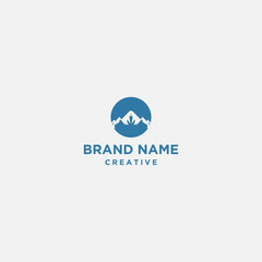 Vector of logo design template in trendy linear style - landscape illustrations with mountains, travel badges and prints