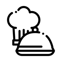 Chef Hat Tray Icon Vector. Outline Chef Hat Tray Sign. Isolated Contour Symbol Illustration