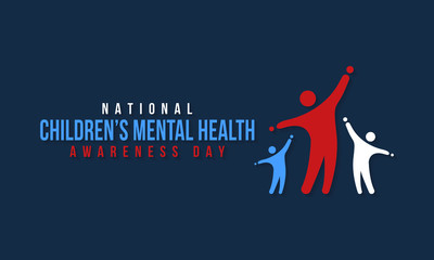 Vector illustration on the theme of National Children's Mental health awareness day observed in Month of May, seeks to raise awareness about the importance of children's mental health.