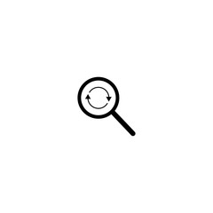 Search for updates sign. Magnifier and Rotation Arrow icon eps ten