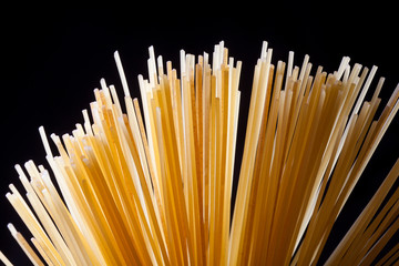 Italian spaghetti stacked in creative way