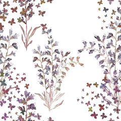 Watercolor seamless pattern. Illustration. Flowers