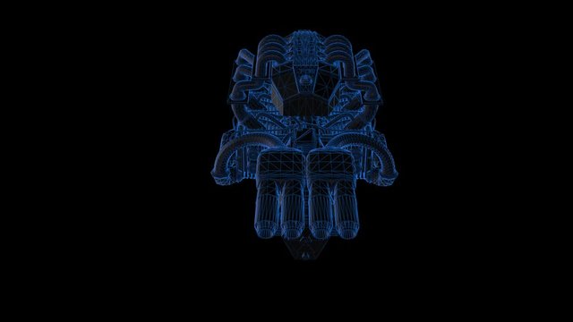 Wireframe Car Engine