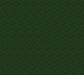 Green karakusa Japanese traditional swirl pattern. Winding plant seamless decorative background.