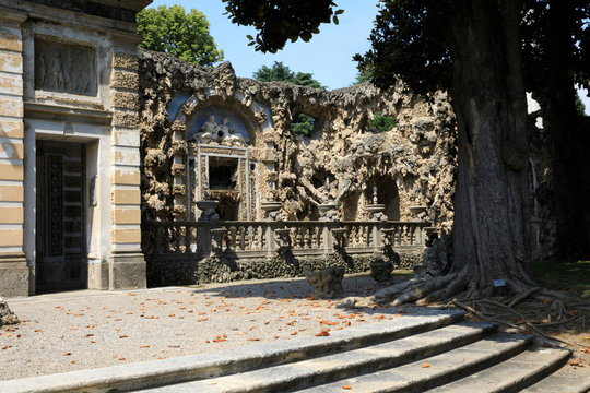 Lainate (MI), Italy - June 16, 2018: Villa Litta Borromeo Visconti ninfeo, Lainate, Milan, Lombardy, Italy