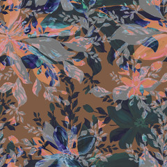 Watercolor seamless pattern. Illustration. Flowers