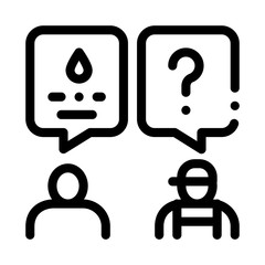 Plumber Discuss Icon Vector. Outline Plumber Discuss Sign. Isolated Contour Symbol Illustration
