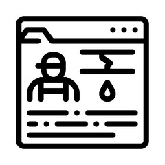 Plumber Web Site Icon Vector. Outline Plumber Web Site Sign. Isolated Contour Symbol Illustration