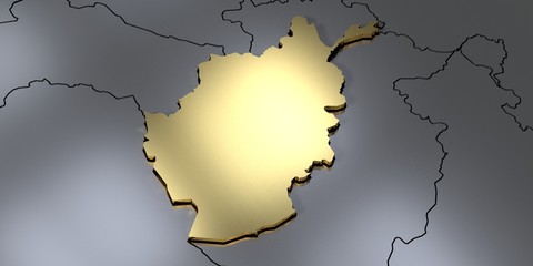 Fototapeta premium Afghanistan - country shape - 3D illustration