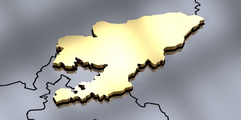 Obraz premium Kyrgyzstan - country shape - 3D illustration
