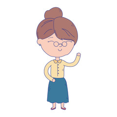 old woman with glasses cartoon character