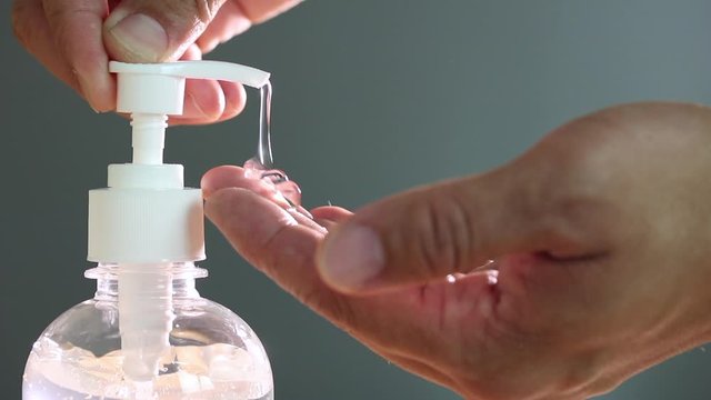 close-up using alcohol gel clean wash hand sanitizer anti virus bacteria dirty skin care