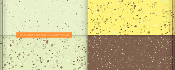 Set textures nature color in the style of terrazzo venziano