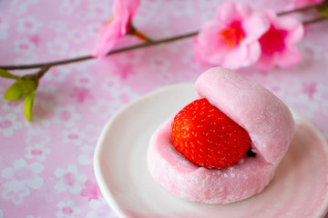いちご大福と桜