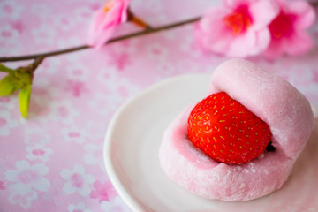 いちご大福と桜
