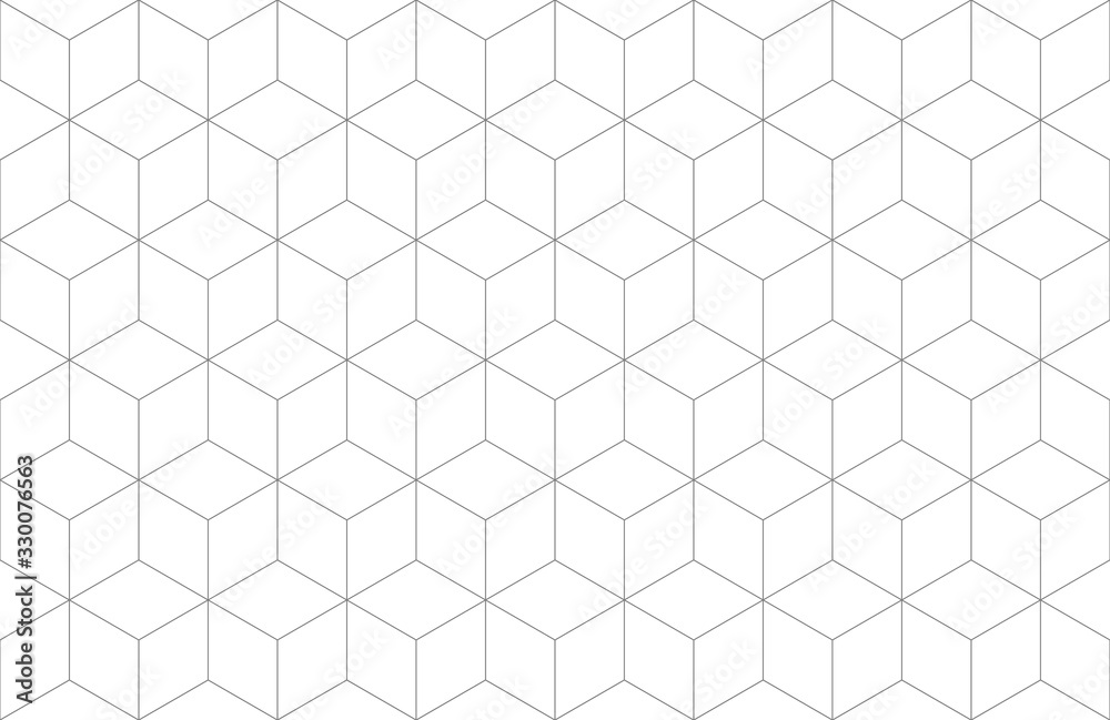 Wall mural seamless geometric hexagonal line pattern background