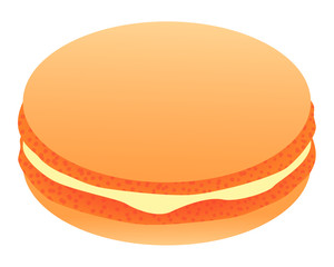 Vector illustration of macaroon isolated on a white background. Sweet element of design