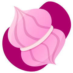 Vector illustration of marshmallow on a purple background. Sweet element of design
