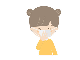 Girl wearing a mask and laughing.