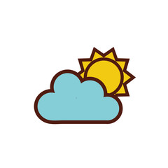 summer sun with cloud flat style icon