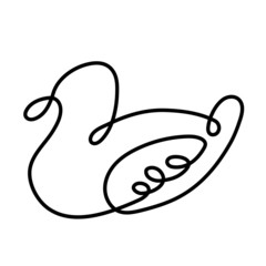 one line drawing art duck logo style. mono line duck logo. simple and modern style. continuous line duck