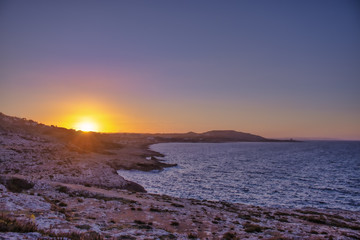 Beautiful sea view in Pembroke Malta a perfect evening with beautiful sunset © Lenti Hill
