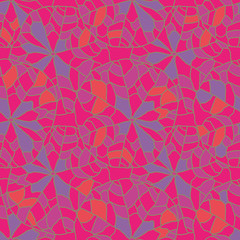 Automn Abstract-Wild Leaves seamless repeat pattern background in pink,orange, and purple,