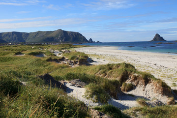 Vesteralen Islands / Norway - August 31, 2017: The hat of troll beach, Vesteralen, Vester&aring;len, Nordland, Norway, Scandinavia, Europe