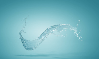 Water splash image . Mixed media