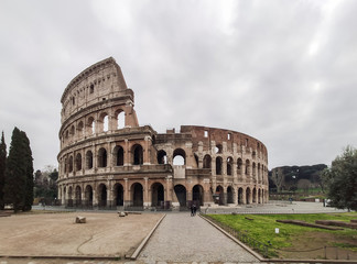 Fototapeta na wymiar Coliseum in Rome without people